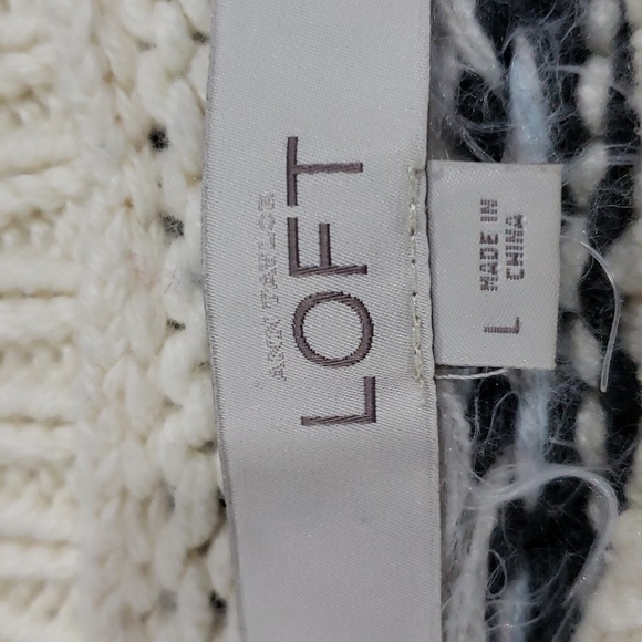 Ann Taylor Loft Fair Isle Part Mohair Warm Sweater Size L - Picture 5 of 8